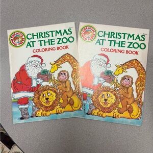 Christmas at the Zoo Coloring Book NEW vintage